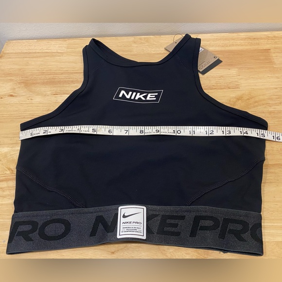 Nike Pro Dri-FIT Women's Graphic Crop Tank Top NWT black logo band small perfect - Picture 12 of 12